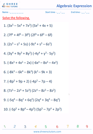 Multiply Expressions  (5)