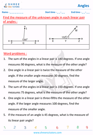 Linear Pairs Of Angles (3)