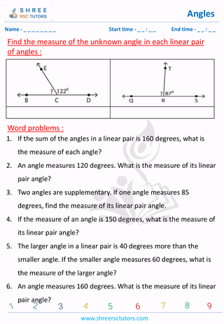 Linear Pairs Of Angles (5)