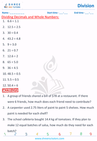 Dividing Decimals And Whole Numbers (1)