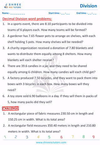 Decimal Division Word Problems (2)