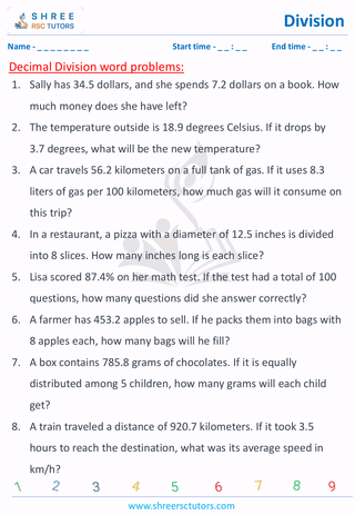 Decimal Division Word Problems (1)