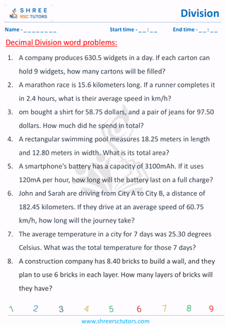 Decimal Division Word Problems (11)