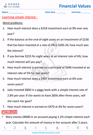 Simple Interest Word Problems (1)