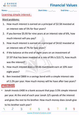 Simple Interest Word Problems (9)
