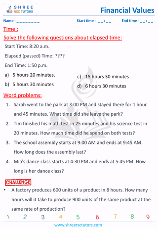 Time Word Problem (10)