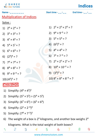 Multiplication Rule In Indices (4)
