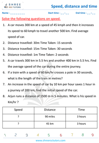 Simple Questions On Speed  (2)