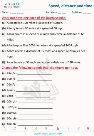 Speed, Distance And Time Word Problems  (3)