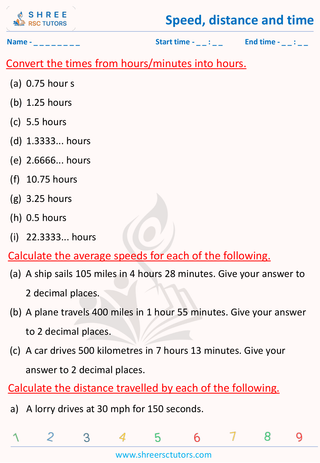 Speed, Distance And Time Word Problems  (4)