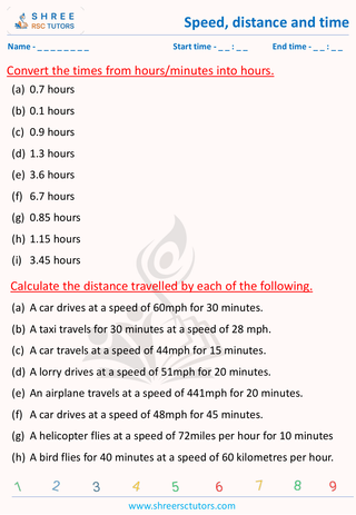 Speed, Distance And Time Word Problems  (5)