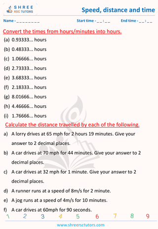 Speed, Distance And Time Word Problems  (1)