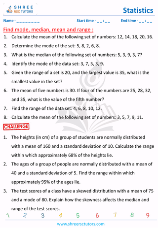 Mean, Median, Mode And Range (6)