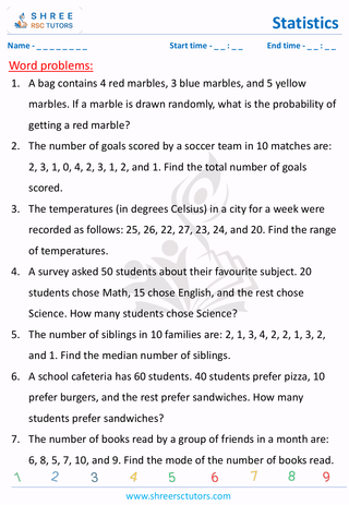 Statistics Word Problems (3)
