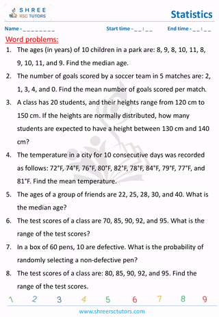 Statistics Word Problems (4)