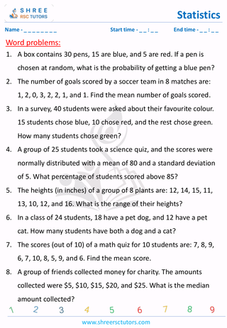 Statistics Word Problems (1)