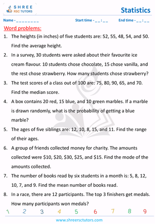 Statistics Word Problems (5)