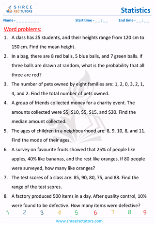 Statistics Word Problems (2)