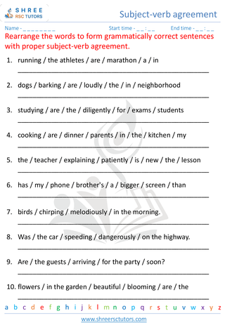 Subject Verb Agreement 7