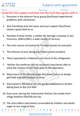 Subject Verb Agreement 5