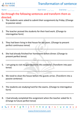 Transformation Of Sentence 3