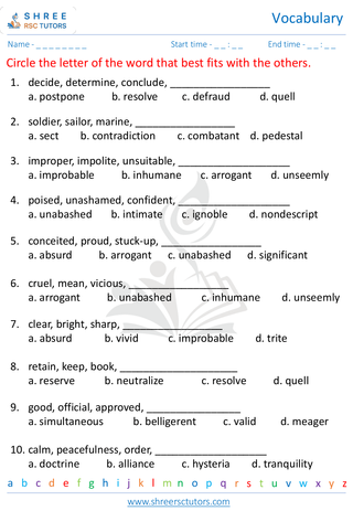 Vocabulary 5