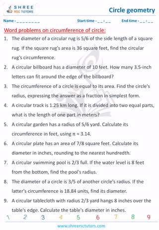 Word Problems On Circle (2)