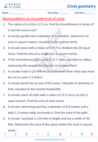 Word Problems On Circle (1)
