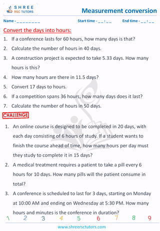 Time Conversion (hrs To Mins, Days To Hrs) (7)