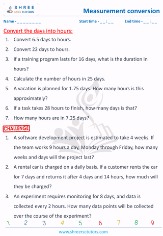 Time Conversion (hrs To Mins, Days To Hrs) (8)