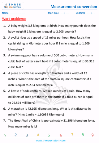Word Problems On Measurement Conversion (5)