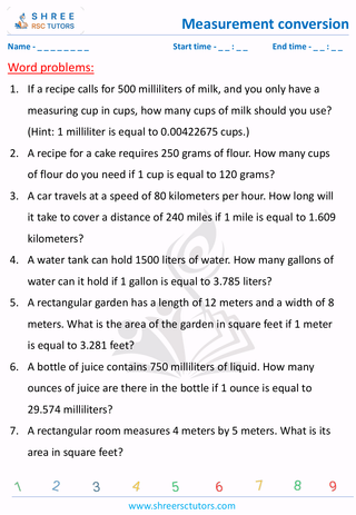Word Problems On Measurement Conversion (10)