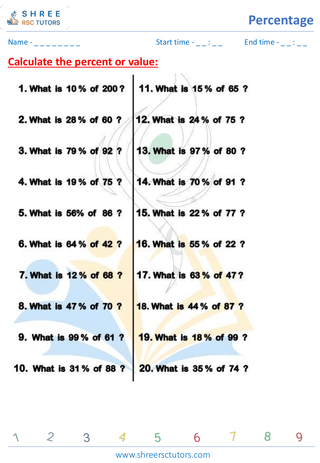 Calculate The Percentage Value (10)