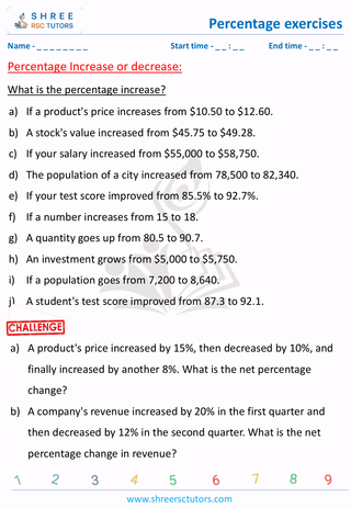 Percentage Increase Or Decrease (10)
