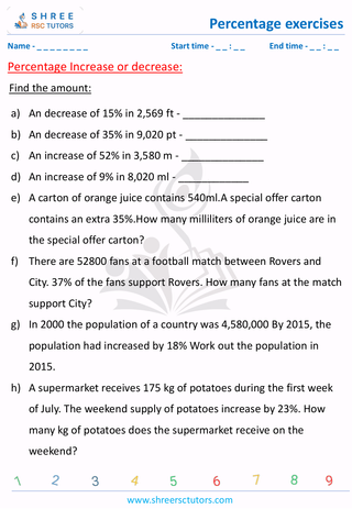 Percentage Increase Or Decrease (4)
