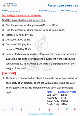 Percentage Increase Or Decrease (8)