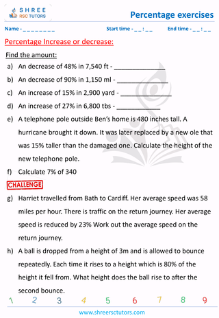 Percentage Increase Or Decrease (5)