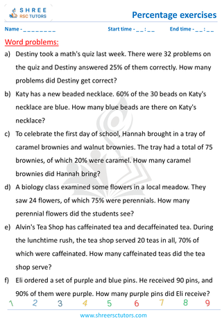 Word Problems On Percentages (10)