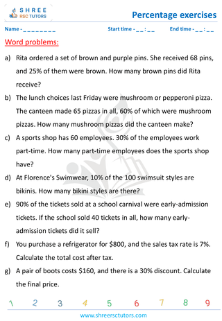 Word Problems On Percentages (9)