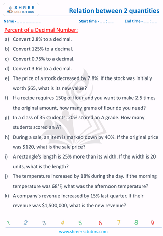 Percent Of A Decimal Number (2)