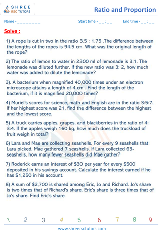 Word Problems On Proportions (8)