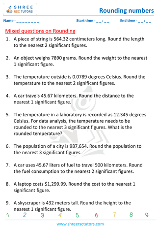Mixed Questions On Rounding (2)