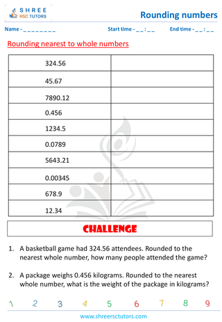 Rounding Nearest To Whole Numbers (1)