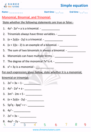 Monomial, Binomial, And Trinomial (4)