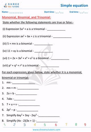 Monomial, Binomial, And Trinomial (2)