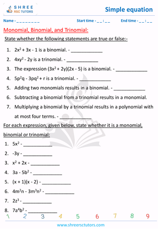 Monomial, Binomial, And Trinomial (5)