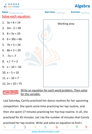 Writing Equations (5)