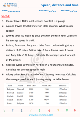 Calculate Speed  (4)