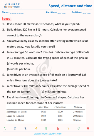 Calculate Speed  (5)