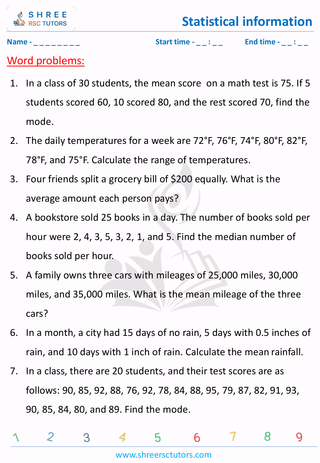 Word Problems On Statistical Information (5)